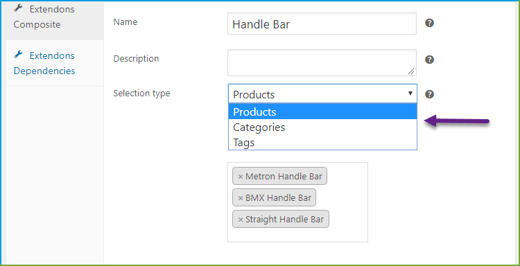 WooCommerce-Verbundprodukte - spezifische Produkte